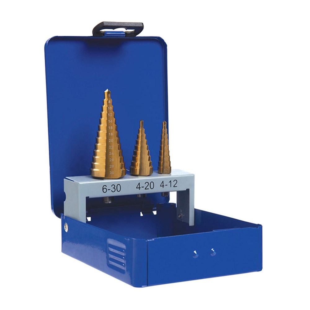 ALPHA STEP DRILL SET 3 PCE - HSS TITANIUM NITRIDE COATED